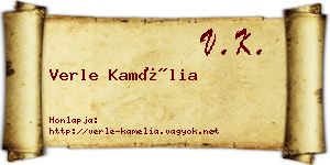 Verle Kamélia névjegykártya